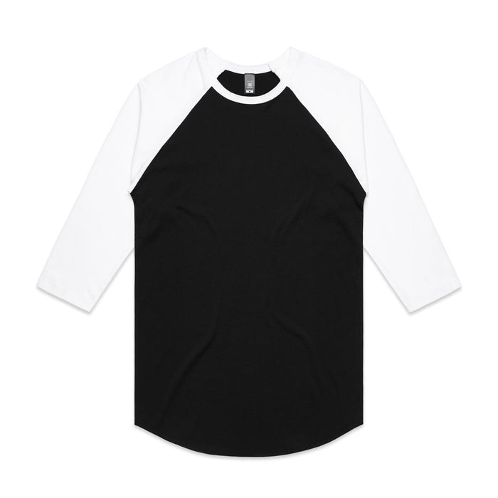 As Colour Raglan T-Shirt with Front and Back Print