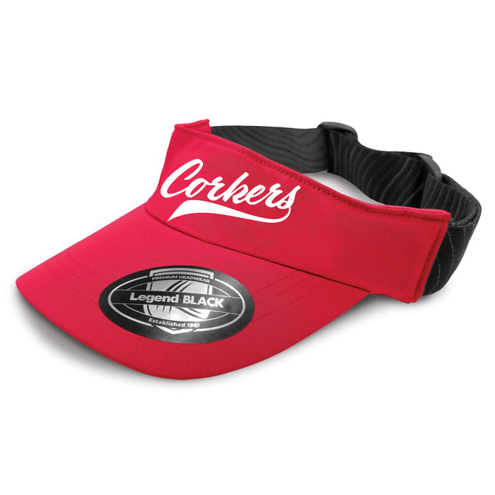 Corkers Softball Red Sports Visor