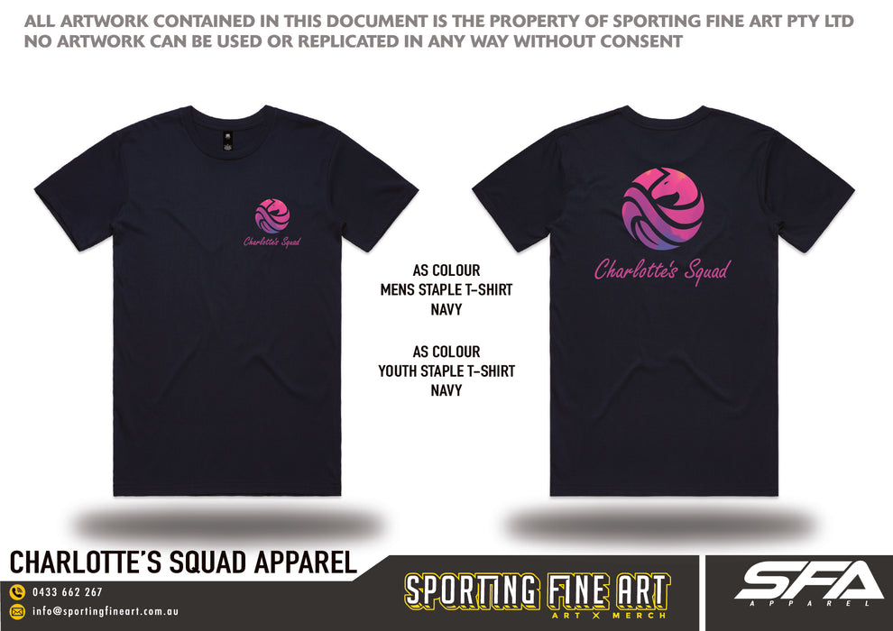 Charlotte's Squad Navy Mens/Youth Staple T-Shirt