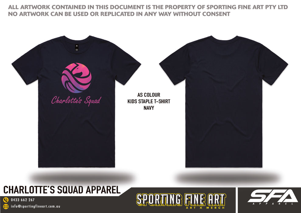 Charlotte's Squad Navy Kids Staple T-Shirt
