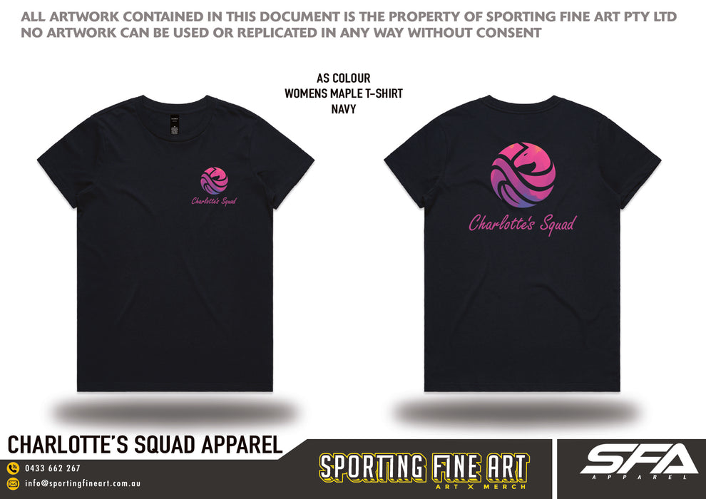Charlotte's Squad Navy Women's Maple T-Shirt