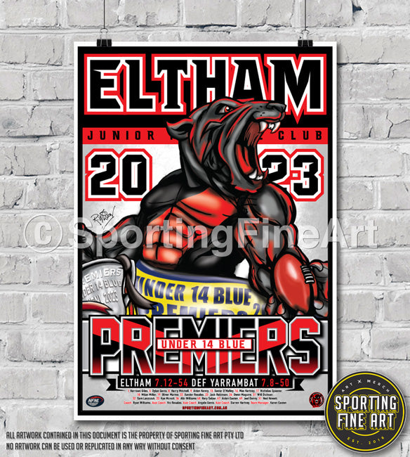 Eltham JFC Under 14 2023 Premiership Poster