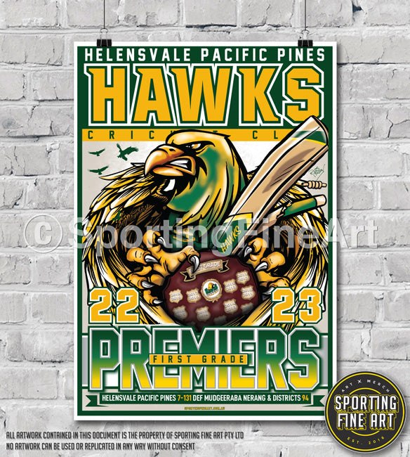 Helensvale Pacific Pines Cricket Club 2022/23 Premiership Poster