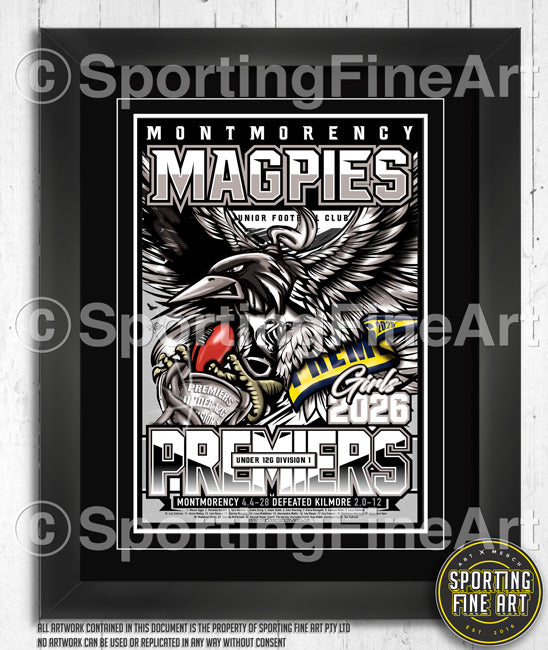 Montmorency JFC Under 12 Girls Div 1 2026 Premiership Poster
