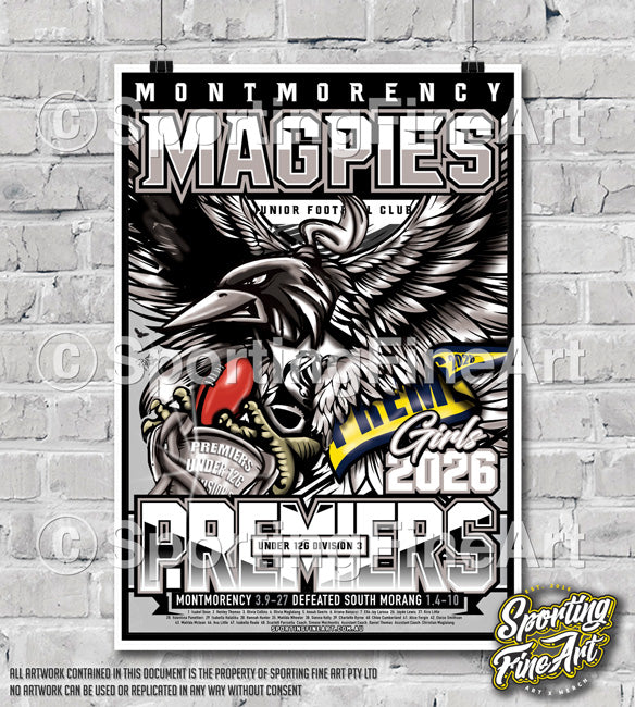 Montmorency JFC Under 12 Girls Div 3 2026 Premiership Poster