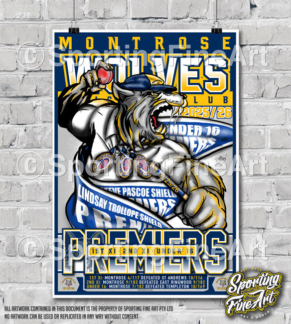 Montrose CC 2025/26 Club Treble Premiership Poster