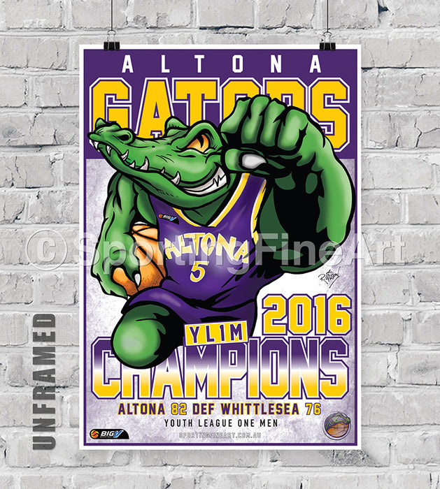 Altona Gators YL1M 2016 Championship Poster