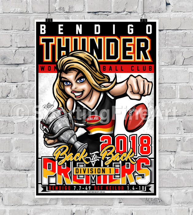 Bendigo Women's FC 2018 Premiership Poster