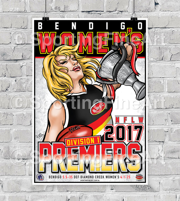 Bendigo Women's FC 2017 Premiership Poster