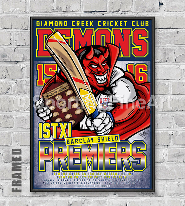 Diamond Creek Cricket Club 15/16 Premiership Poster