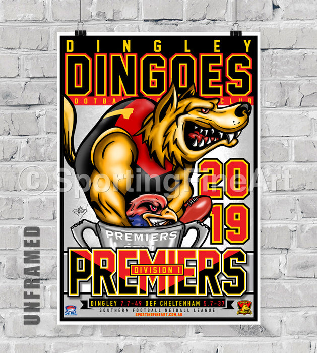 Dingley Football Netball Club 2019 Premiership Poster