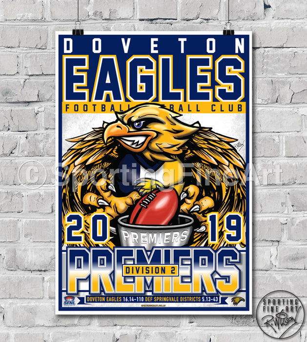 Doveton Eagles Football Netball Club 2019 Premiership Poster