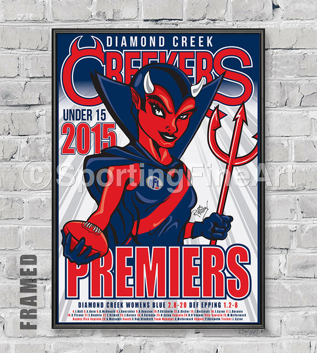 Diamond Creek Womens Football Club 2015 Premiership Poster