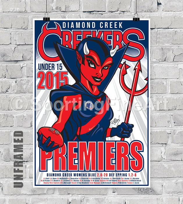 Diamond Creek Womens Football Club 2015 Premiership Poster