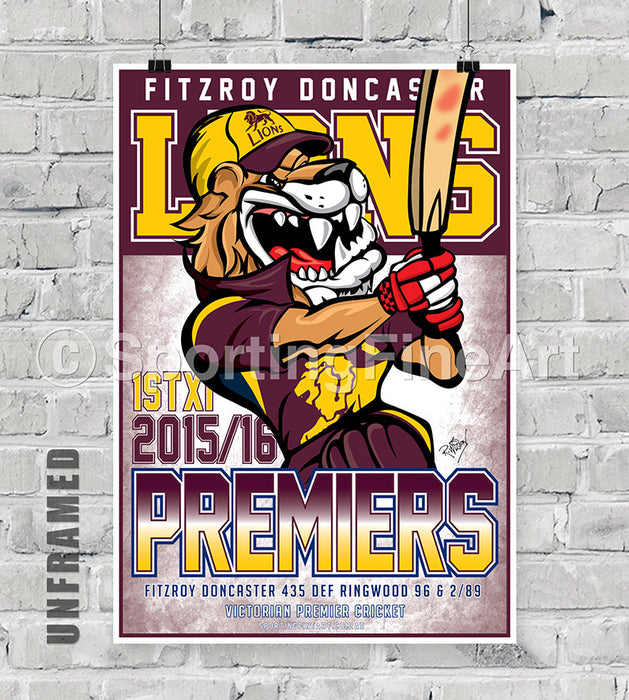 Fitzroy-Doncaster CC 2015/16 Premiership Poster