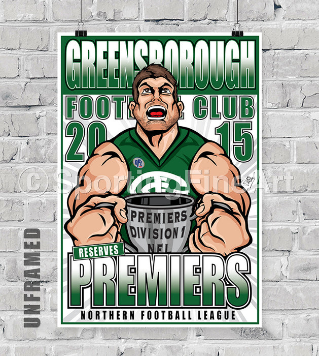 Greensborough FC Reserves 2015 Premiership Poster