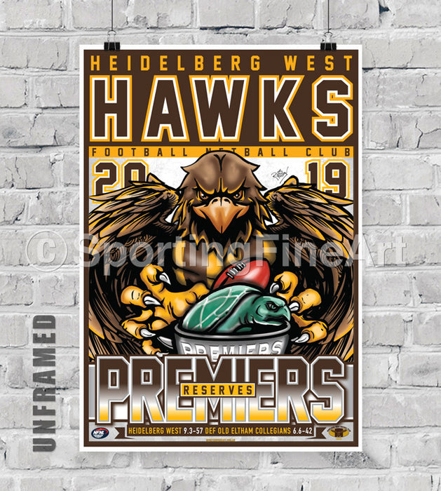 Heidelberg West FC 2019 Reserves Premiership Poster