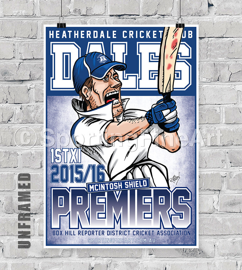 Heatherdale Cricket Club 2015/16 Premiership Poster — Sporting Fine Art