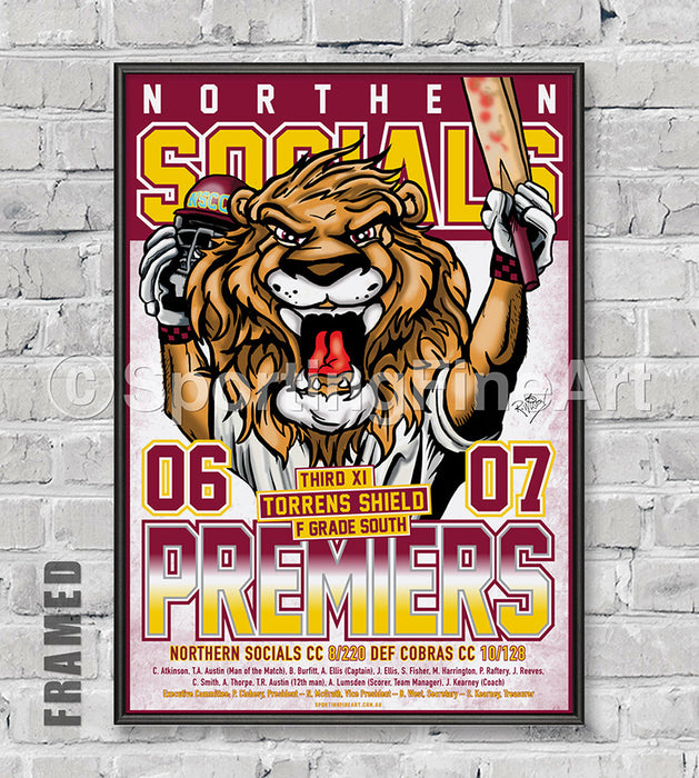 Northern Socials CC 2006/07 Premiership Poster