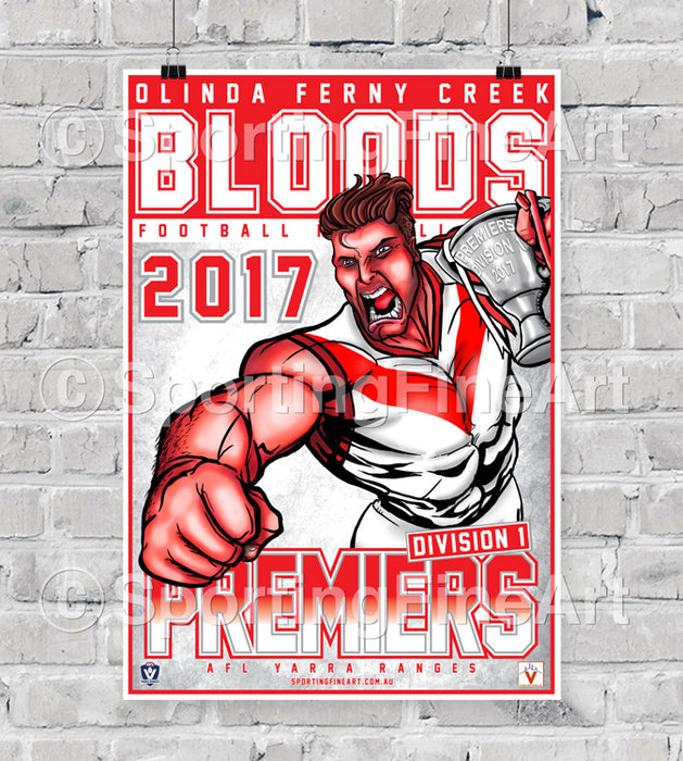 Olinda Ferny Creek Football Club 2017 Premiership Poster