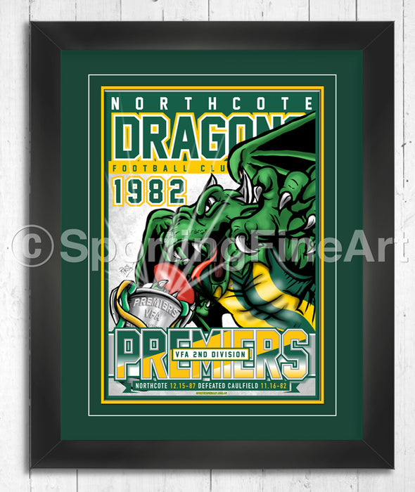 Northcote Dragons FC 1982 Premiership Poster