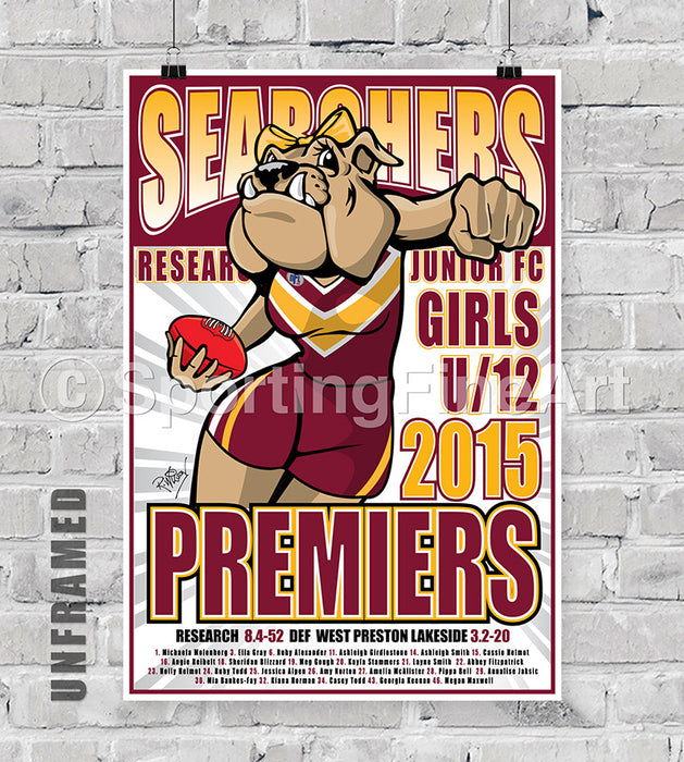 Research JFC Girls U12 2015 Premiership Poster