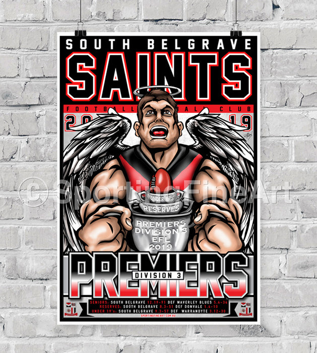 South Belgrave Football Netball Club 2019 Premiership Poster