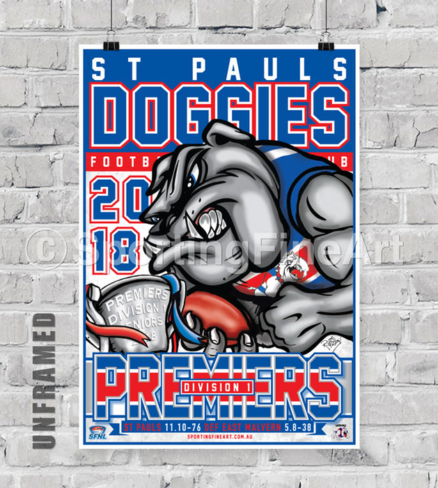 St Pauls Football Netball Club 2018 Premiership Poster