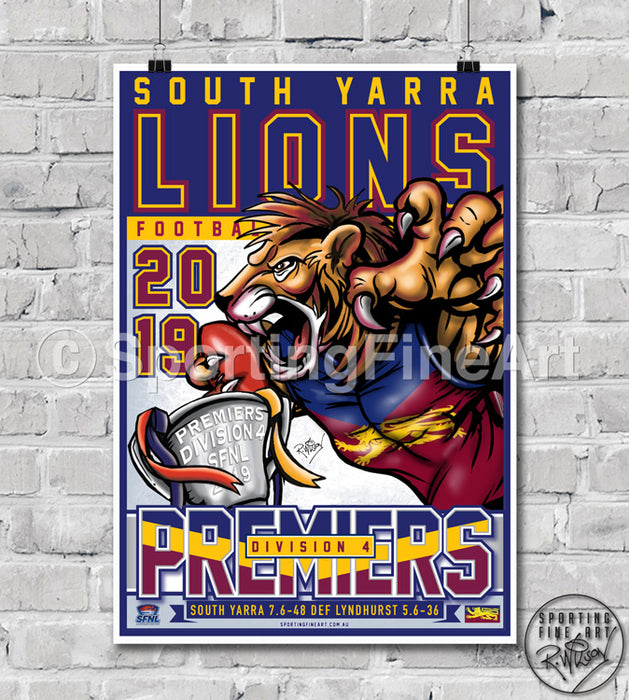 South Yarra Football Netball Club 2019 Premiership Poster