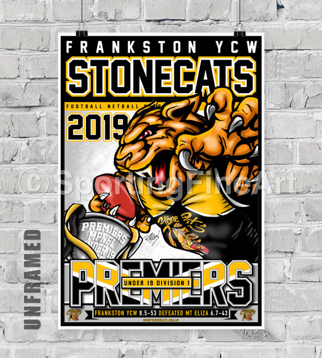 Frankston YCW FC Under 19 2019 Premiership Poster