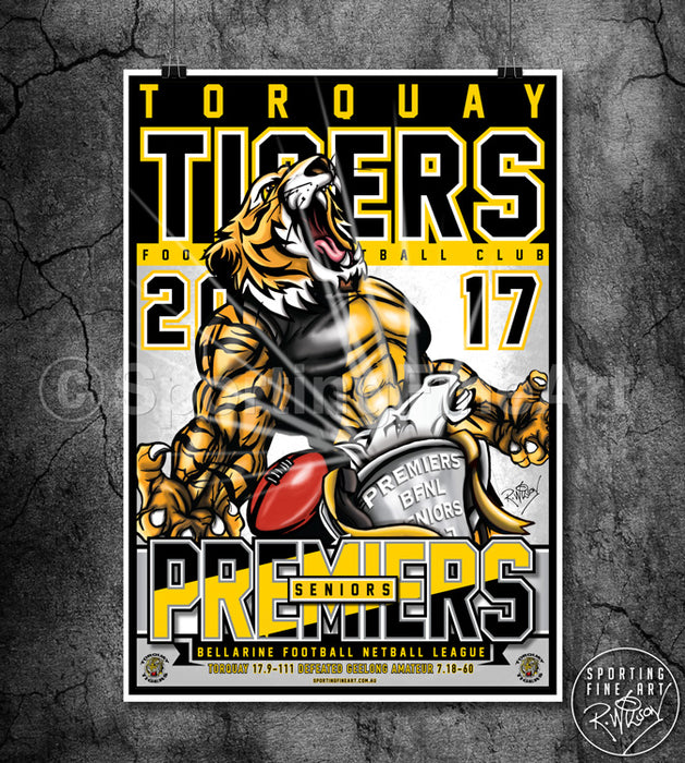 Torquay Tigers FNC 2017 Premiership Poster