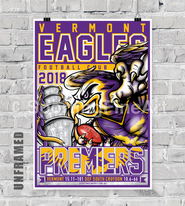 Vermont Football Club 2018 Premiership Poster