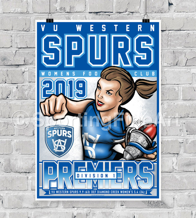 VU Western Spurs Women's FC 2019 Div 1 Premiership Poster