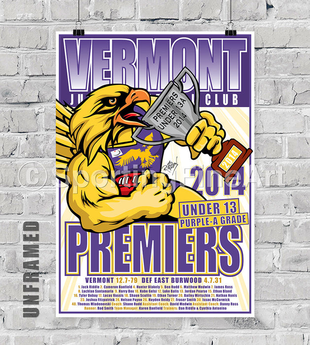 Vermont JFC 2014 U13A Premiership Poster