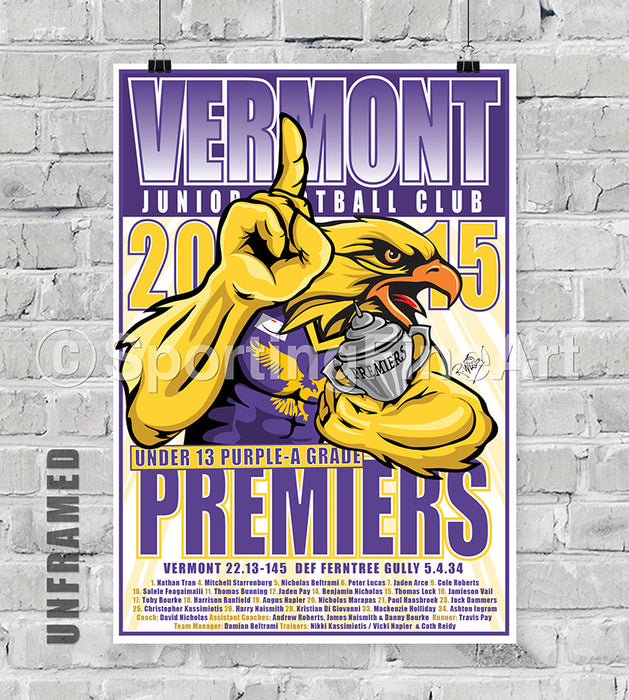 Vermont JFC 2015 U13A Premiership Poster