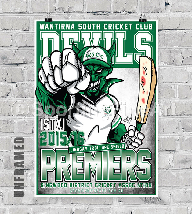 Wantirna South Cricket Club 2015/16 Premiership Poster