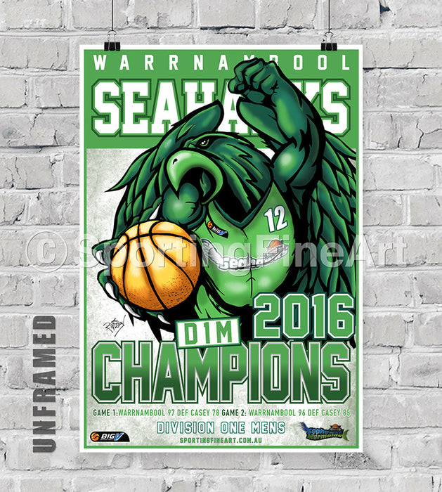 Warrnambool Seahawks 2016 Championship Poster